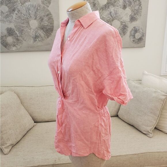 Caslon Linen Collared Casual Top sz Sm - Picture 4 of 10